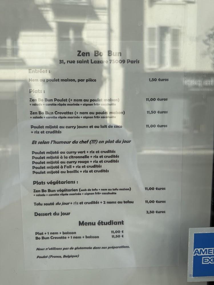 Zen Bobun - Menu Image 1